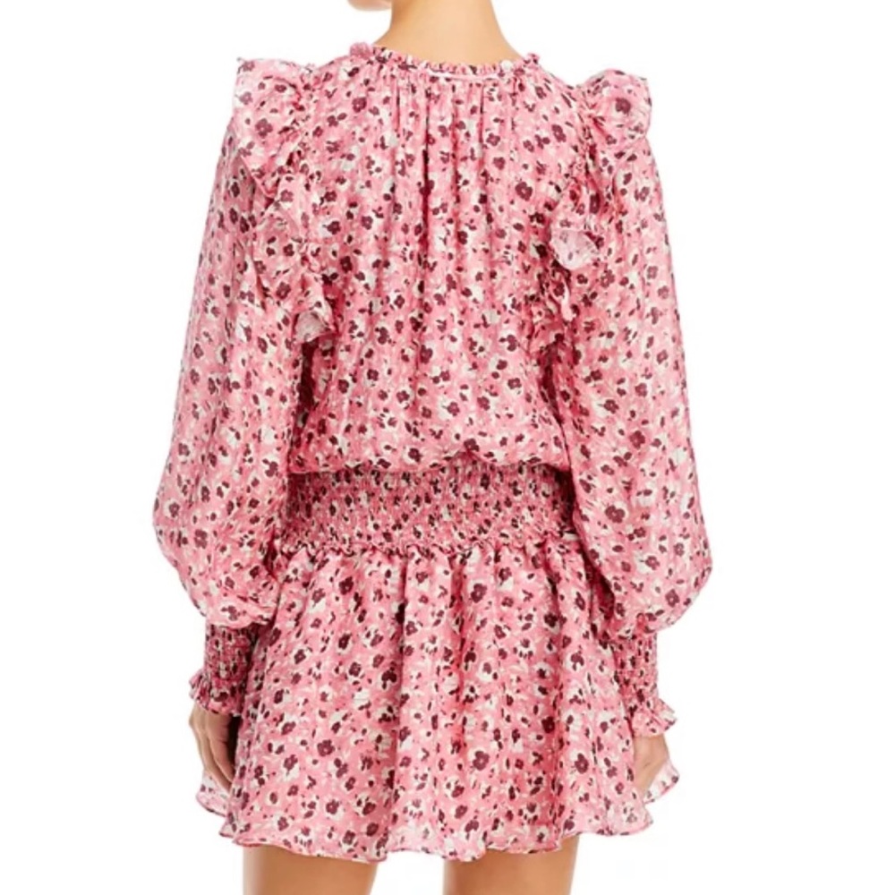 Ramy Brook Pink Floral Ruffled Penelope Mini Dress NWT - Picture 6 of 10